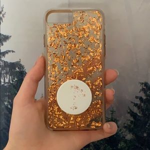 iPhone 6/6s case rose gold and pop socket